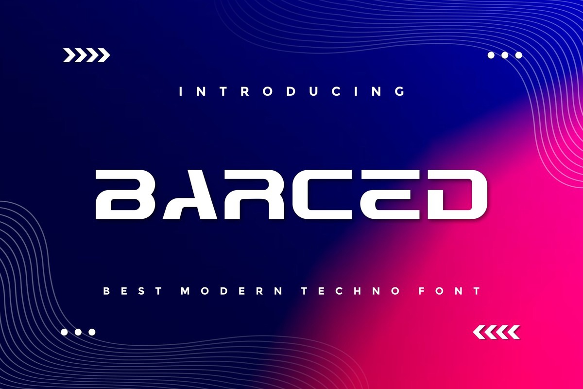 Пример шрифта Barced Regular