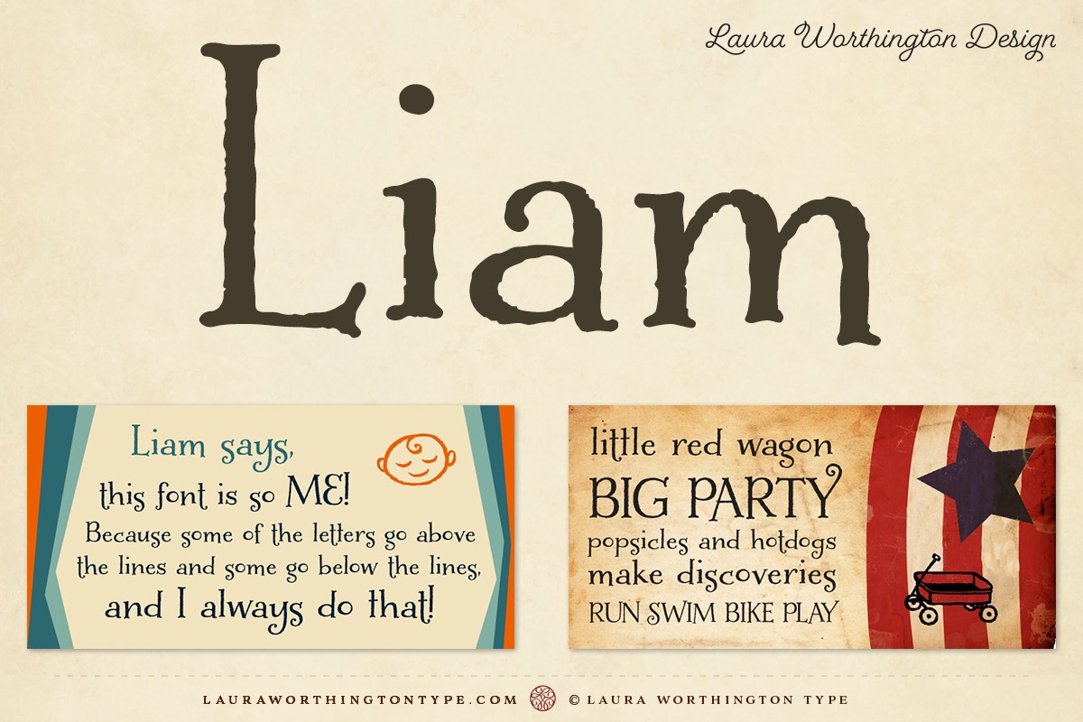 Пример шрифта Liam