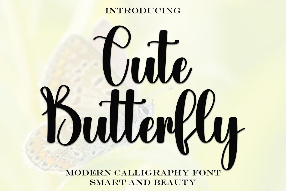 Пример шрифта Cute Butterfly Regular