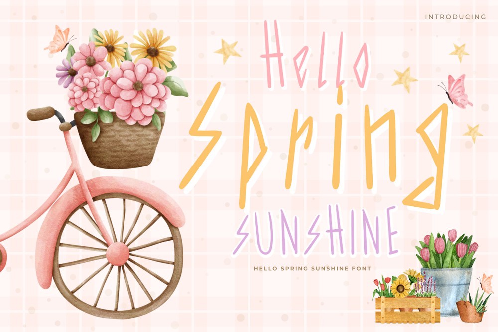 Пример шрифта Hello Spring Sunshine