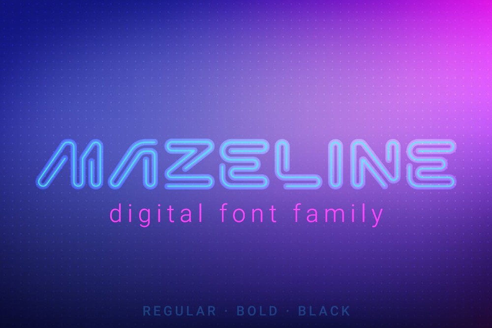 Пример шрифта Mazeline Bold