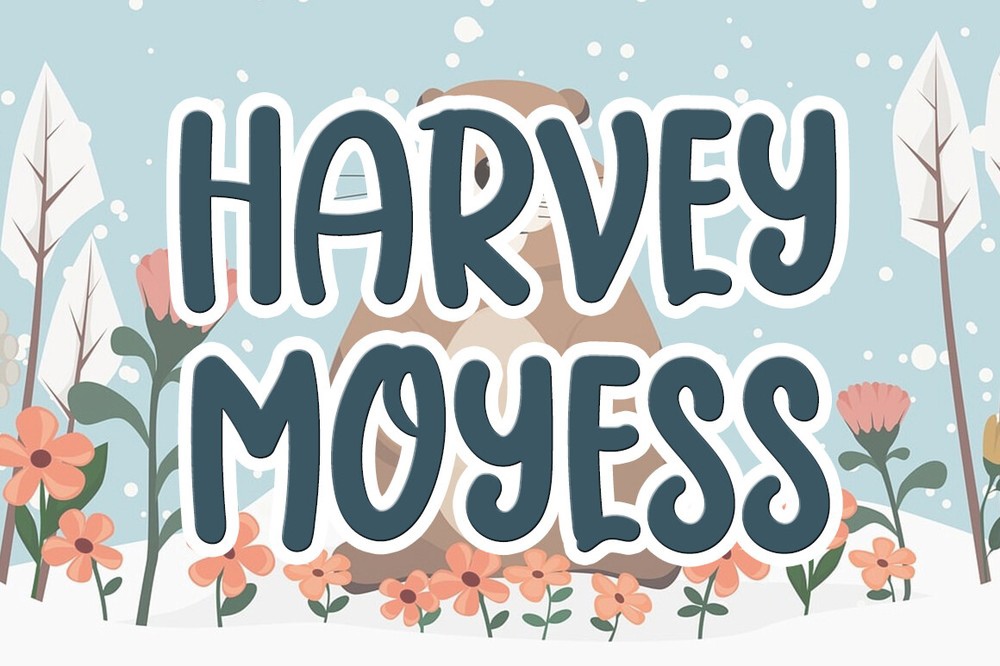 Пример шрифта Harvey Moyess