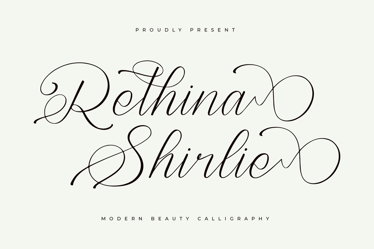 Пример шрифта Rethina Shirlie Regular