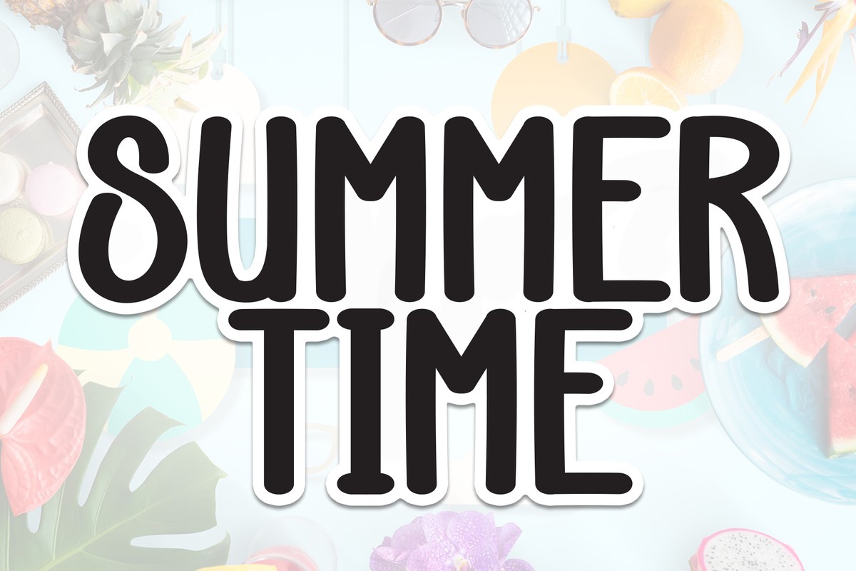 Пример шрифта Summer Time Regular