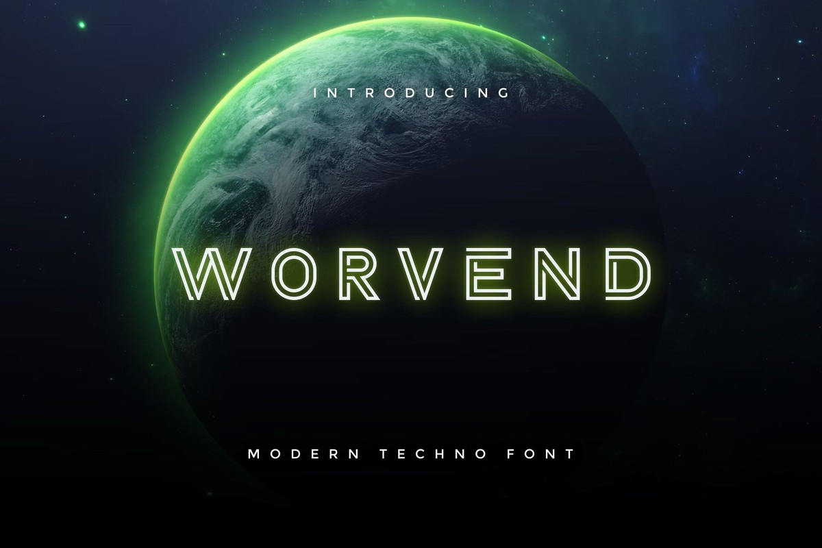 Пример шрифта Worvend