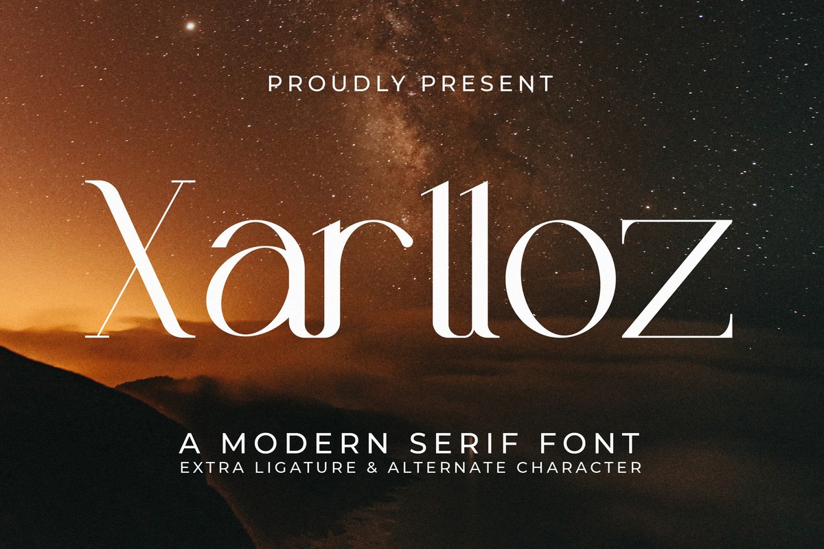 Пример шрифта Xarlloz Regular