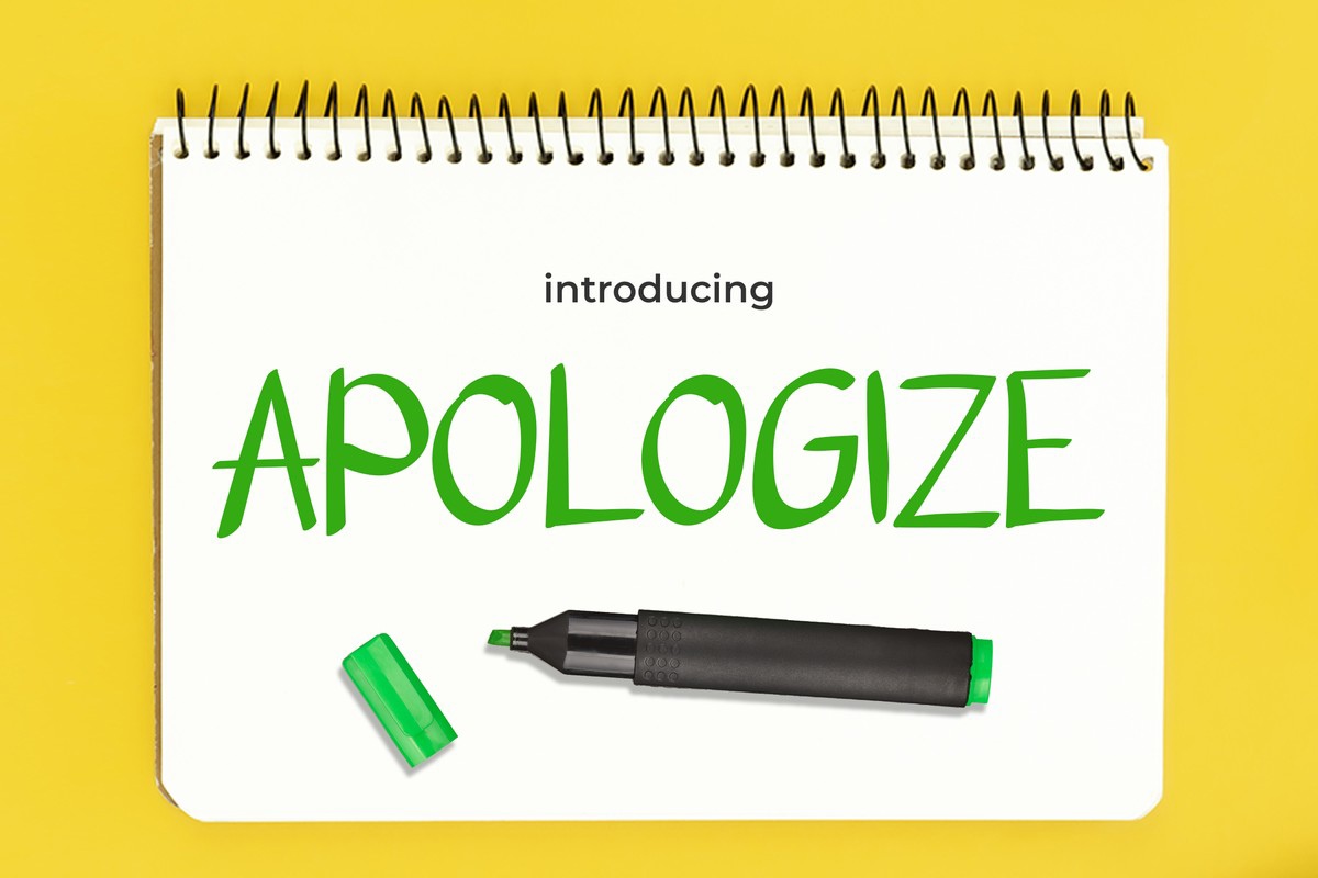 Пример шрифта Apologize