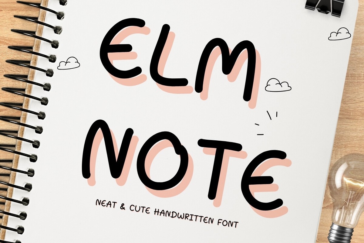 Пример шрифта ElmNote Regular