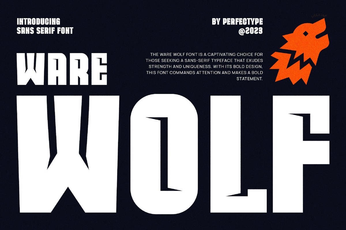 Пример шрифта Ware Wolf