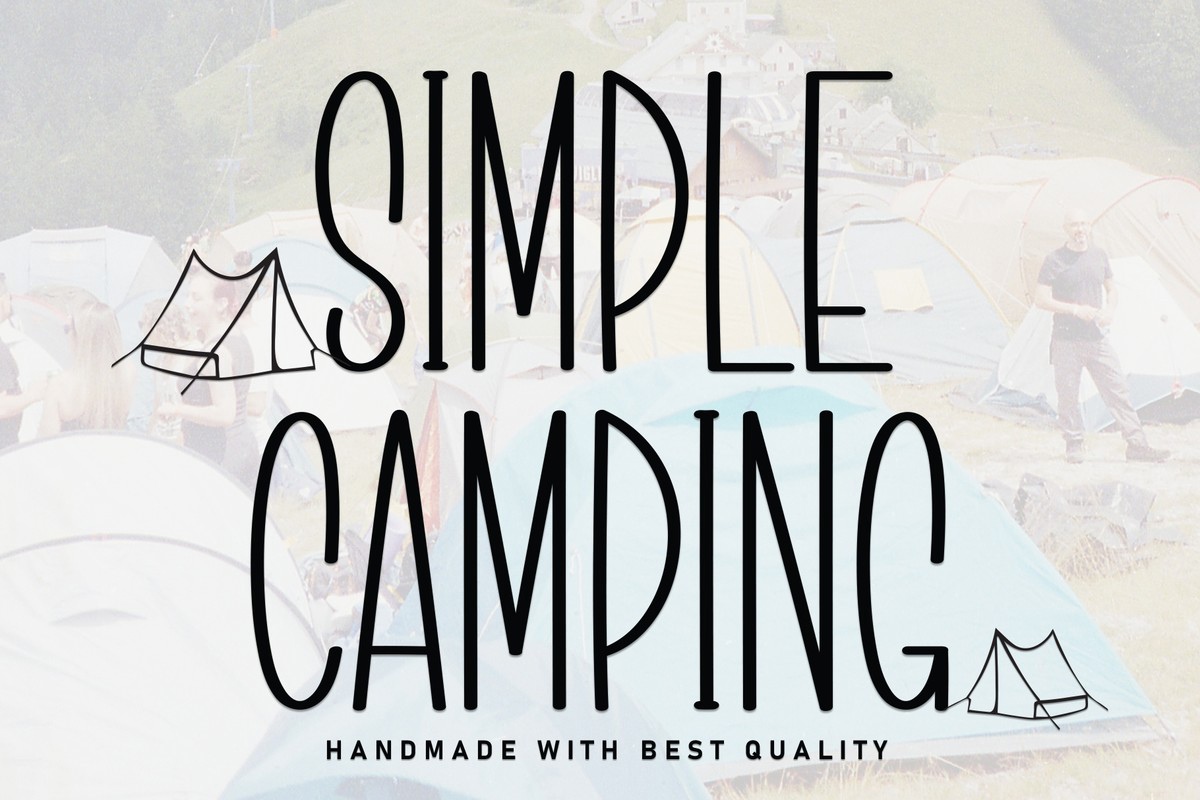 Пример шрифта Simple Camping