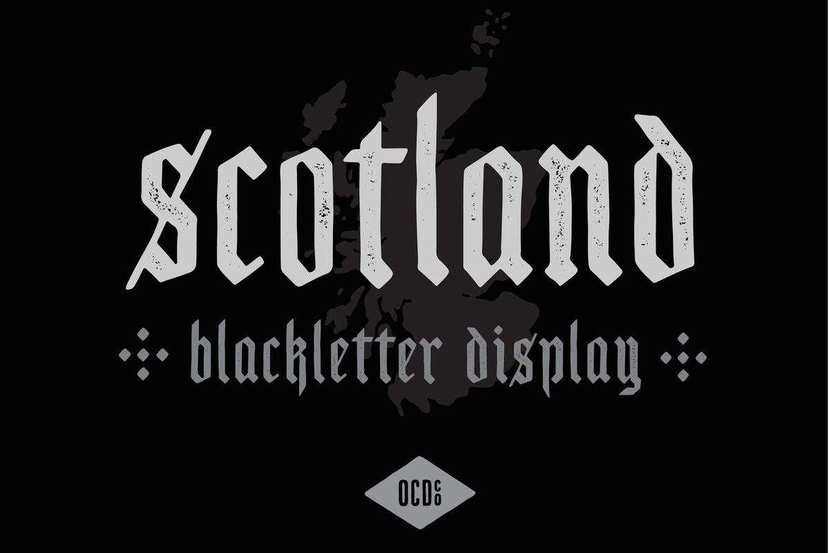 Пример шрифта Scotland