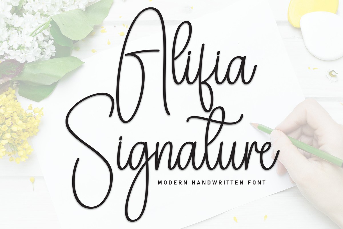 Пример шрифта Alifia Signature