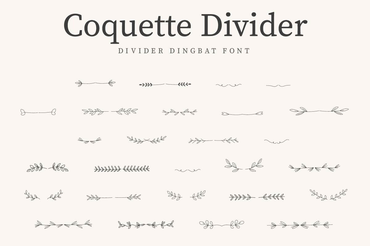 Пример шрифта Coquette Divider