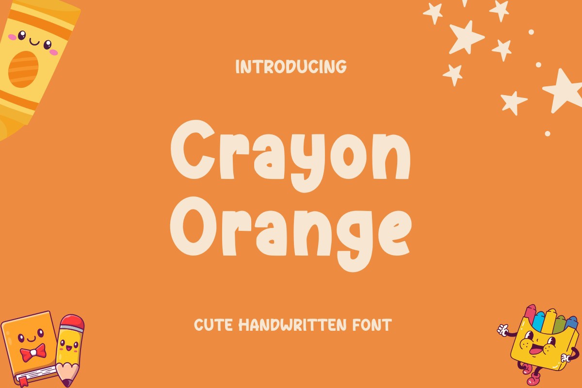 Пример шрифта Crayon Orange