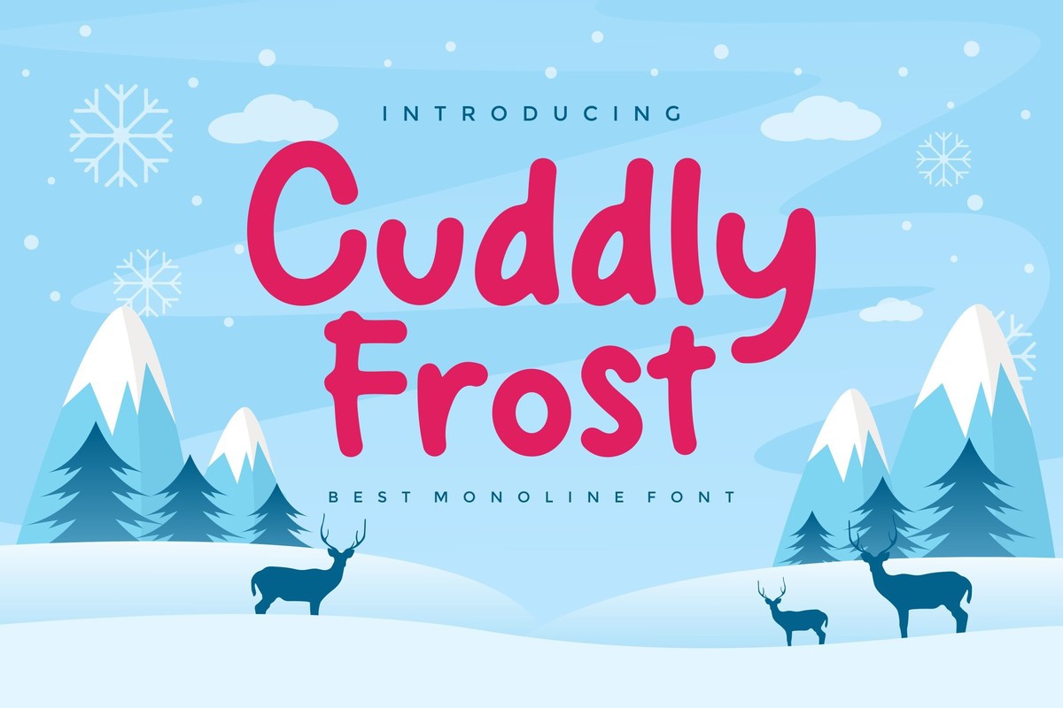 Пример шрифта Cuddly Frost Regular