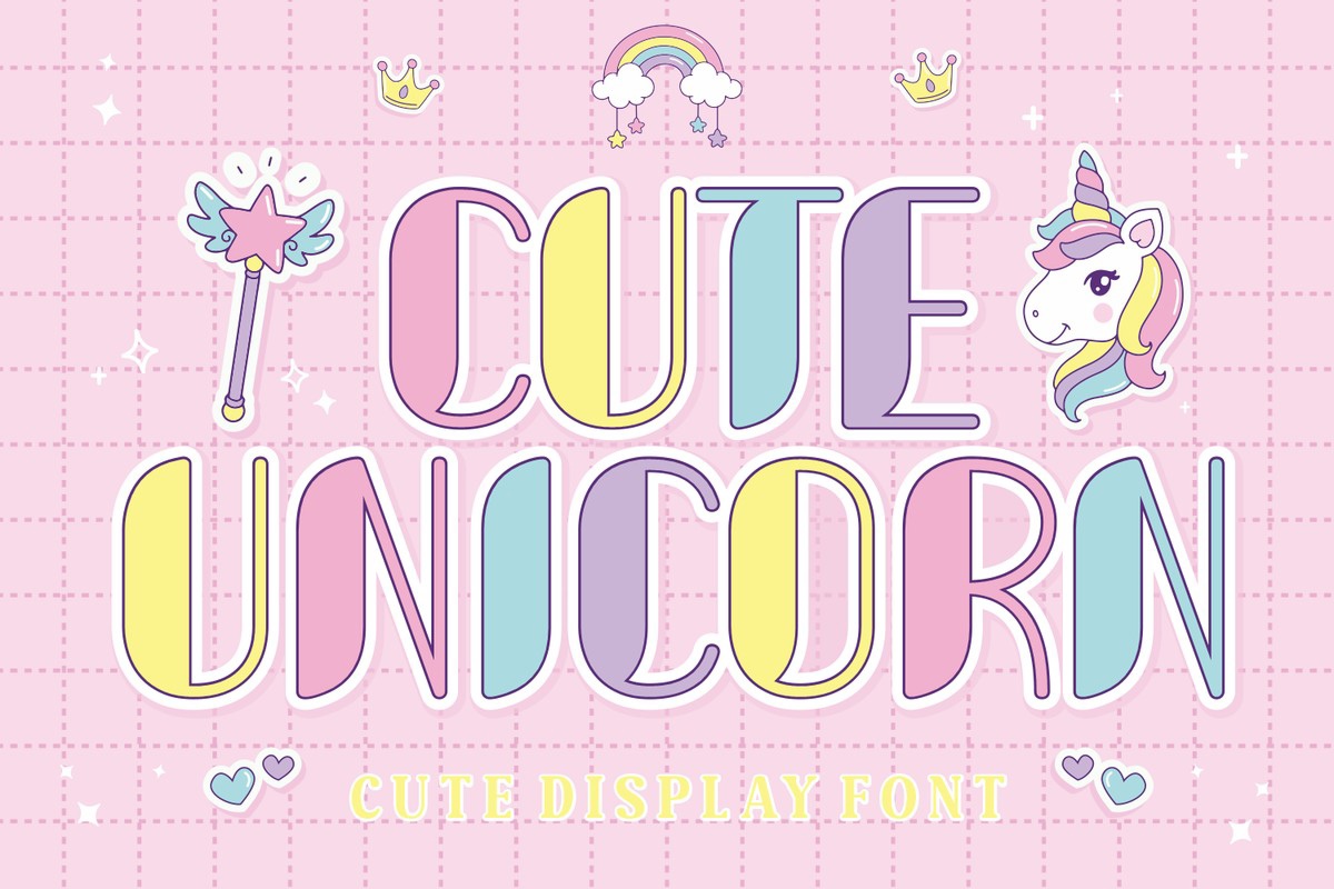 Пример шрифта Cute Unicorn