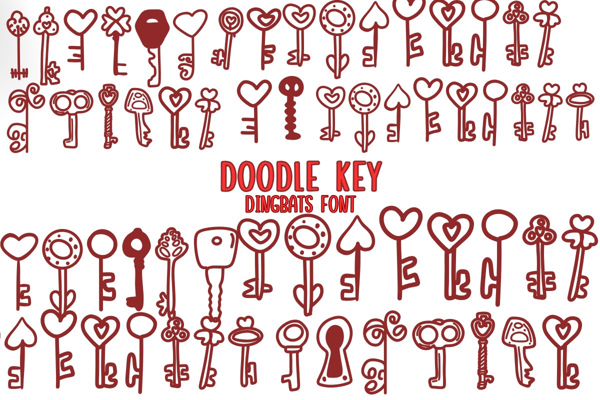 Пример шрифта Doodle Key Regular