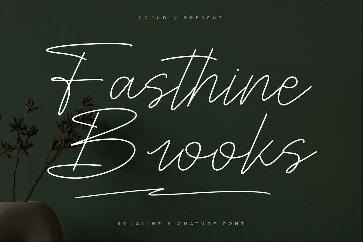 Пример шрифта Fasthine Brooks