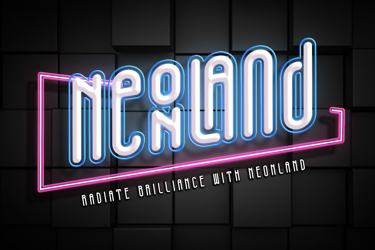 Пример шрифта Neonland