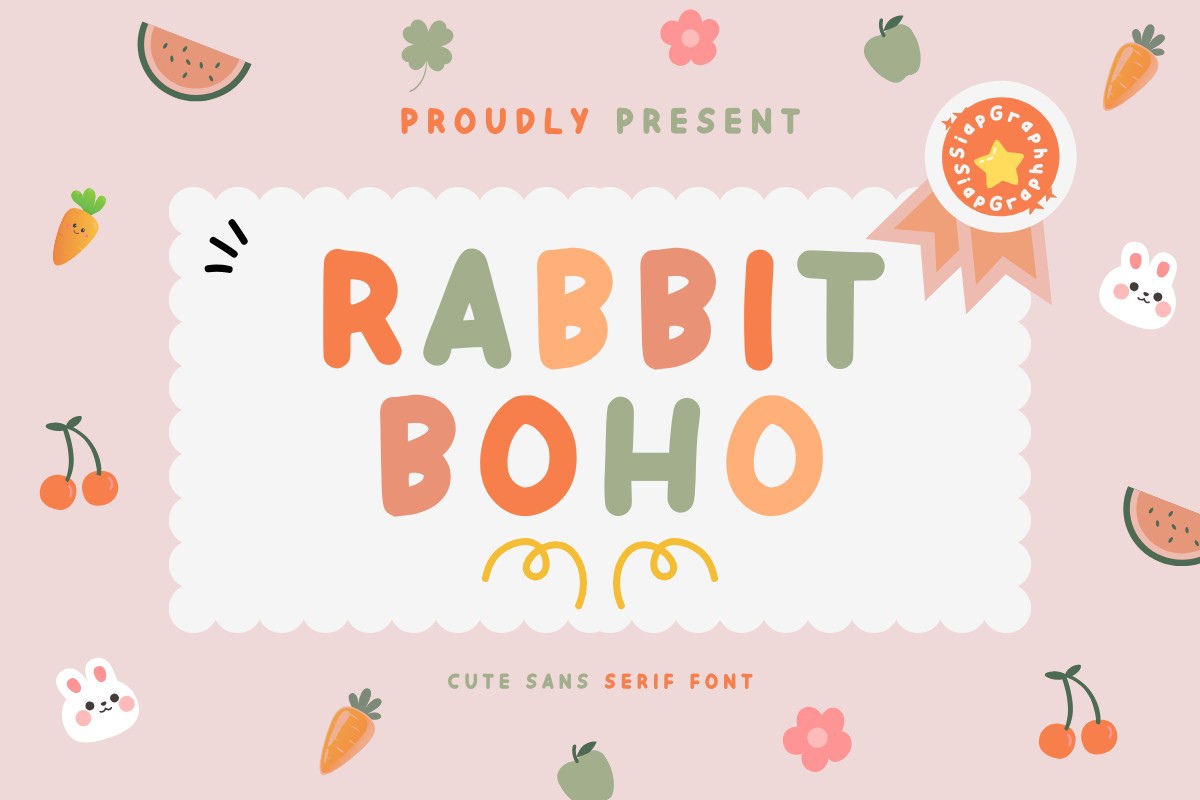 Пример шрифта Rabbit Boho Regular