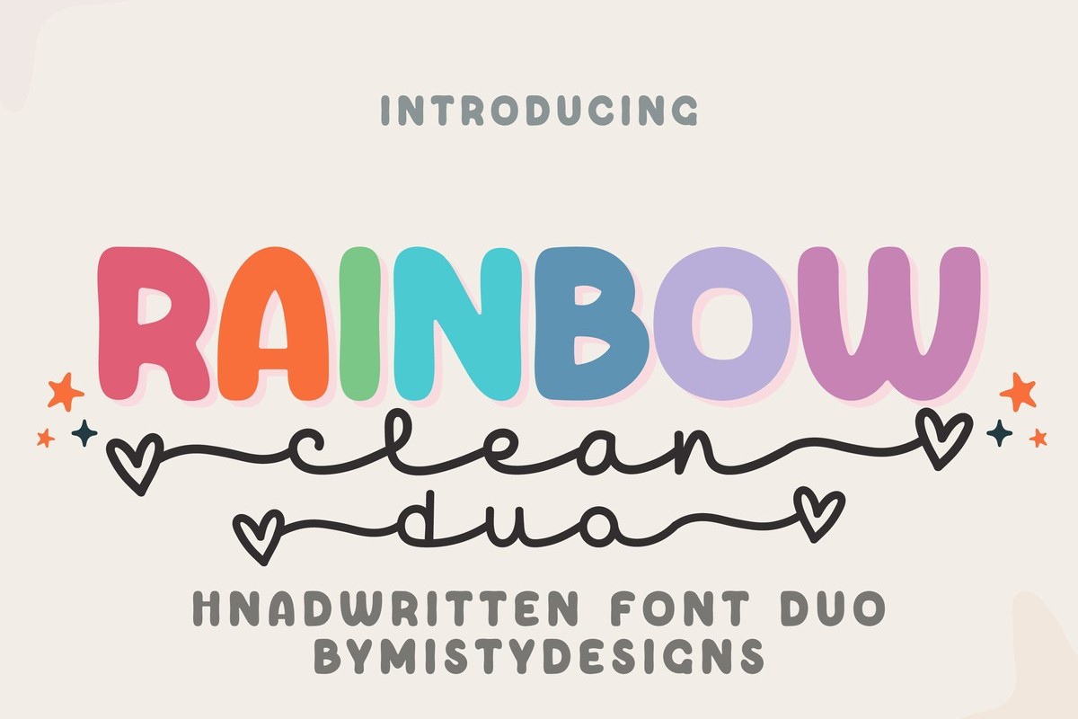 Пример шрифта Rainbow Clean Duo