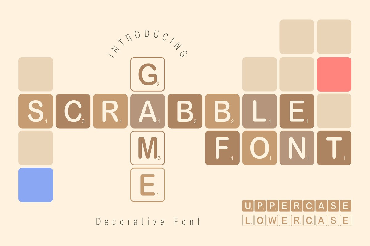 Пример шрифта Scrabble Game