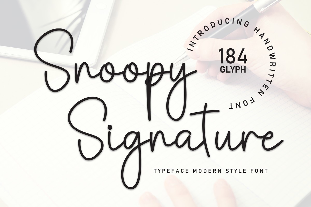 Пример шрифта Snoopy Signature