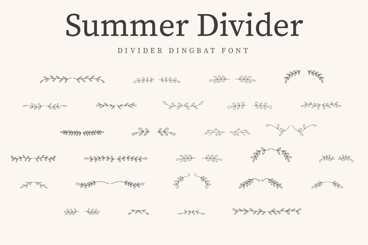 Пример шрифта Summer Divider