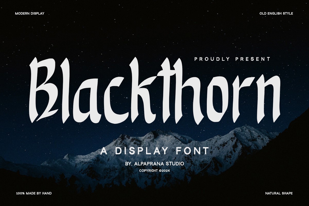 Пример шрифта Blackthorn Regular