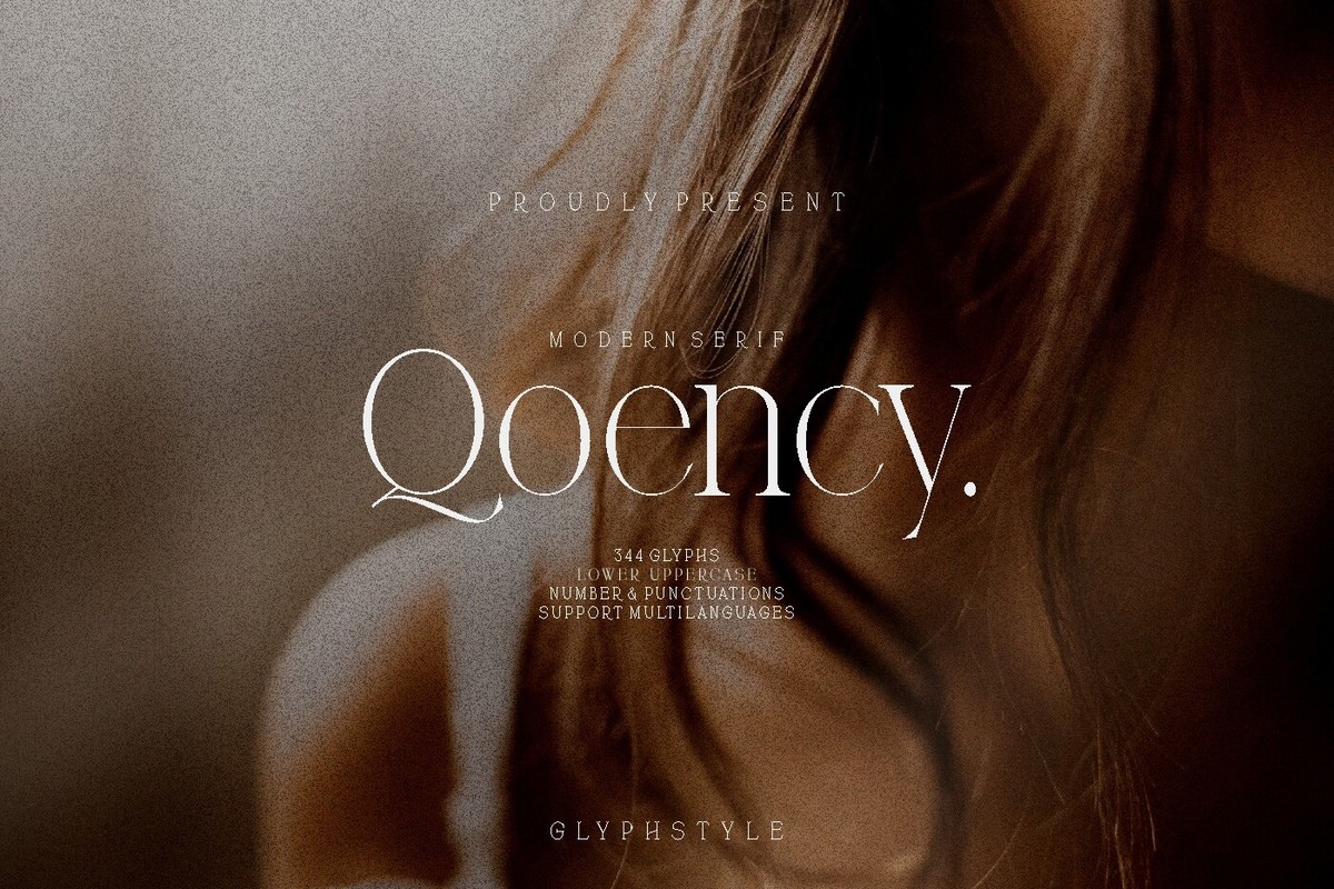 Пример шрифта Qoency Italic