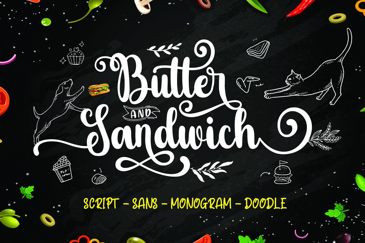 Пример шрифта Butter Sandwich