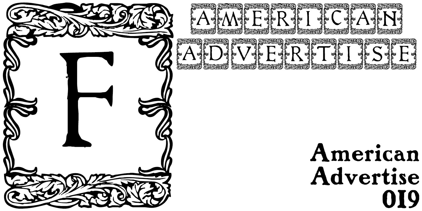 Пример шрифта American Advertise 019