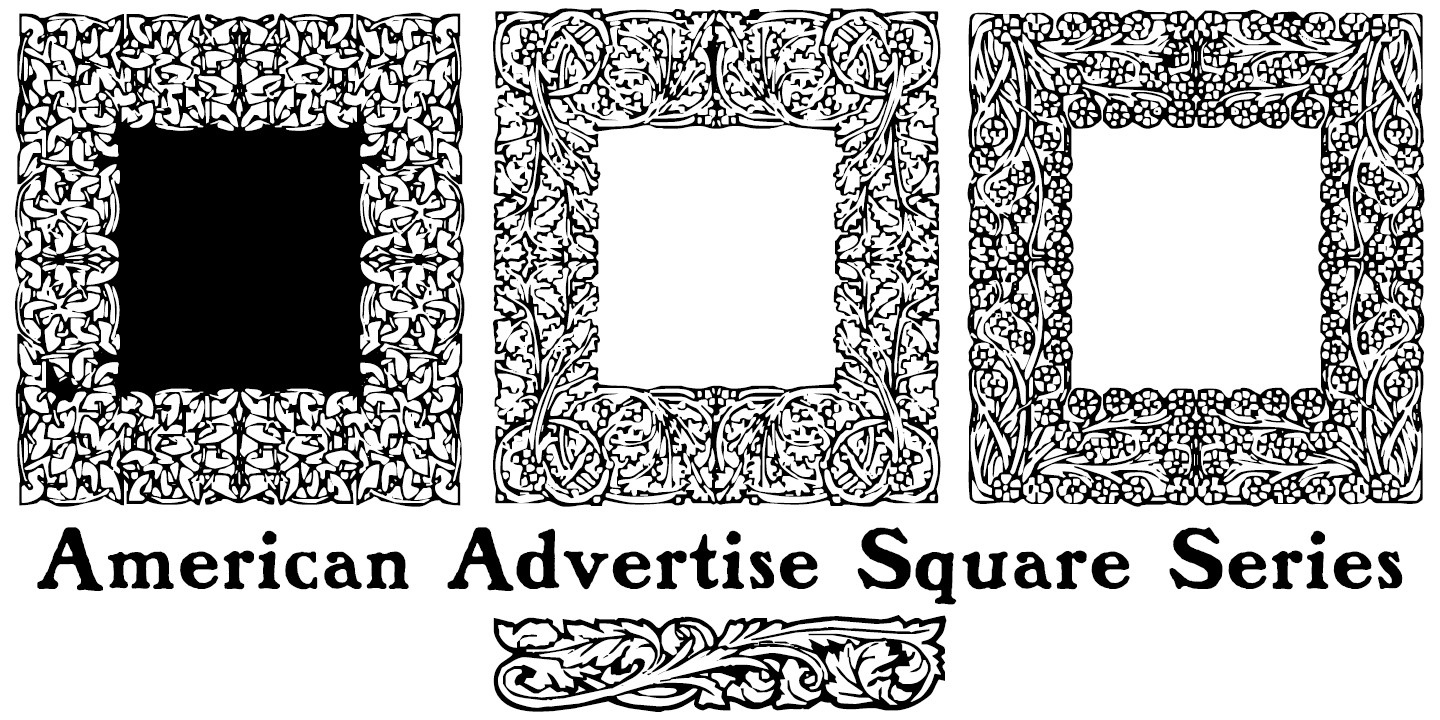 Пример шрифта American Advertise Square Series