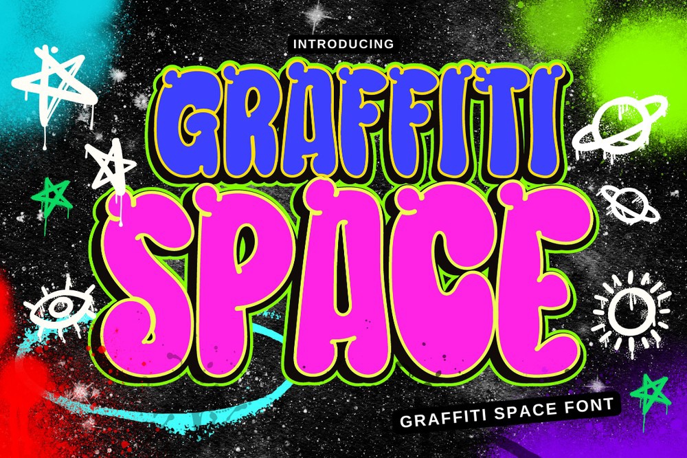 Пример шрифта Graffiti Space