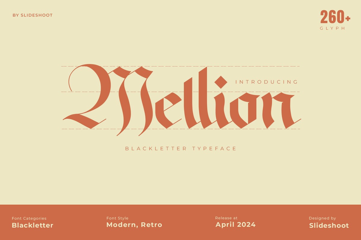 Пример шрифта Mellion Regular