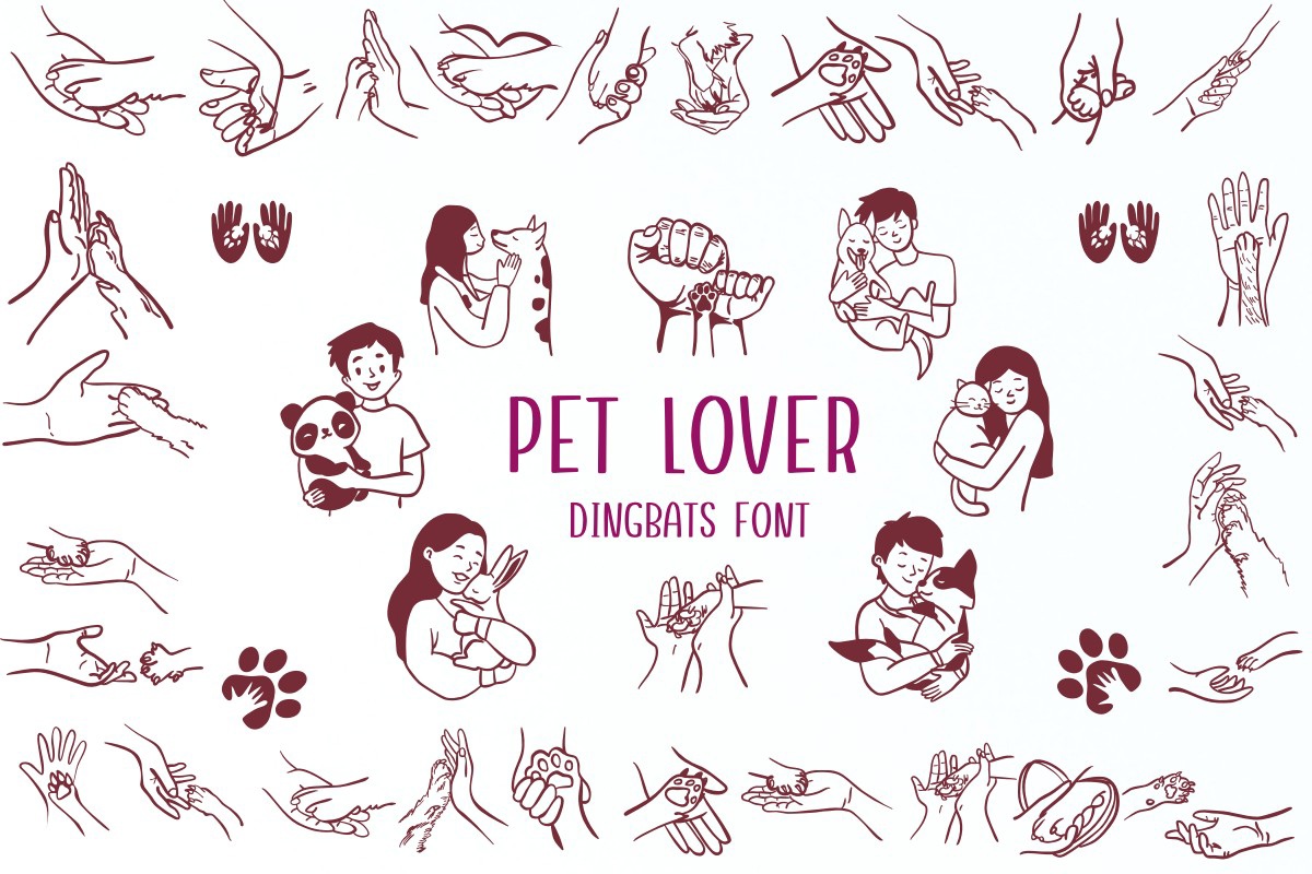 Пример шрифта Pet Lover Regular