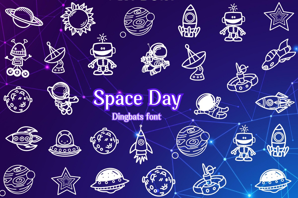 Пример шрифта Space Day Regular