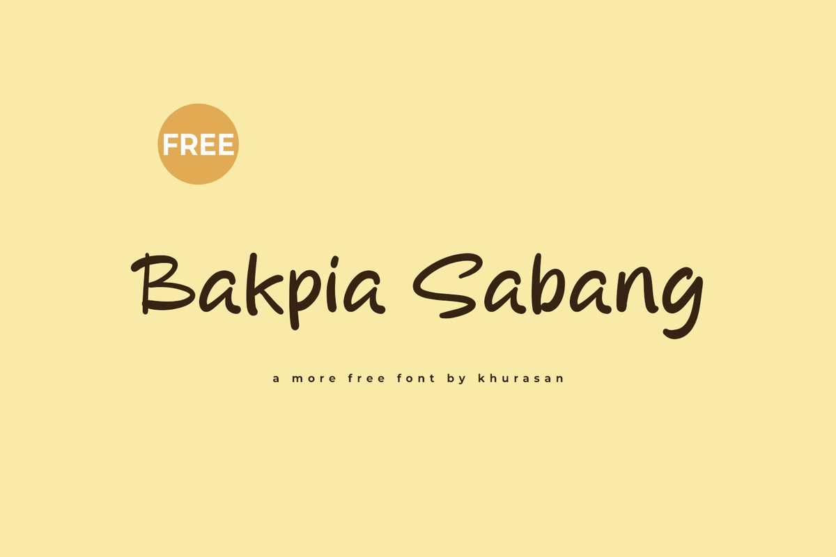 Пример шрифта Bakpia Sabang Regular