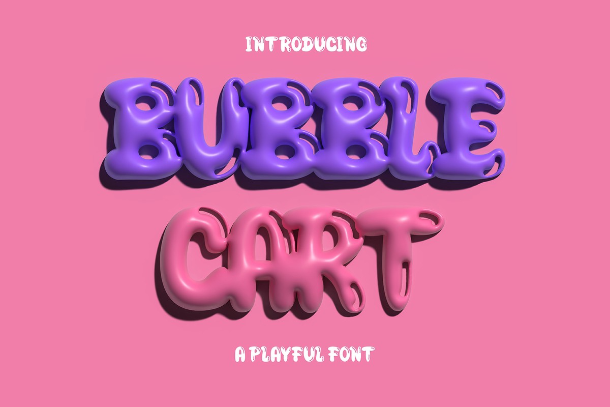 Пример шрифта Bubble Cart Regular