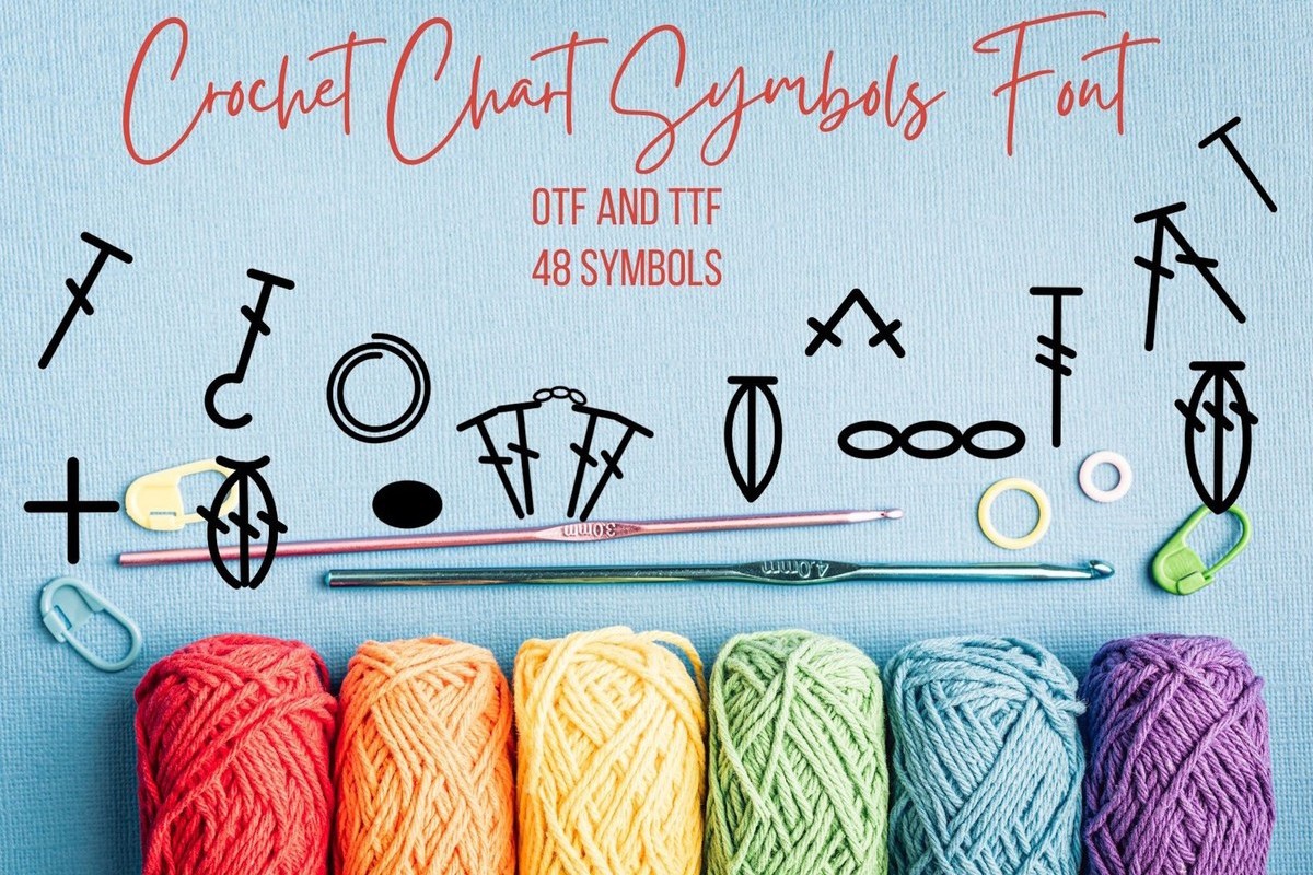 Пример шрифта Crochet Chart Symbols