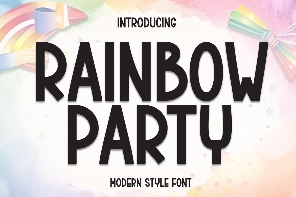 Пример шрифта Rainbow Party