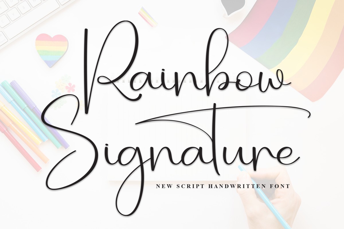 Пример шрифта Rainbow Signature