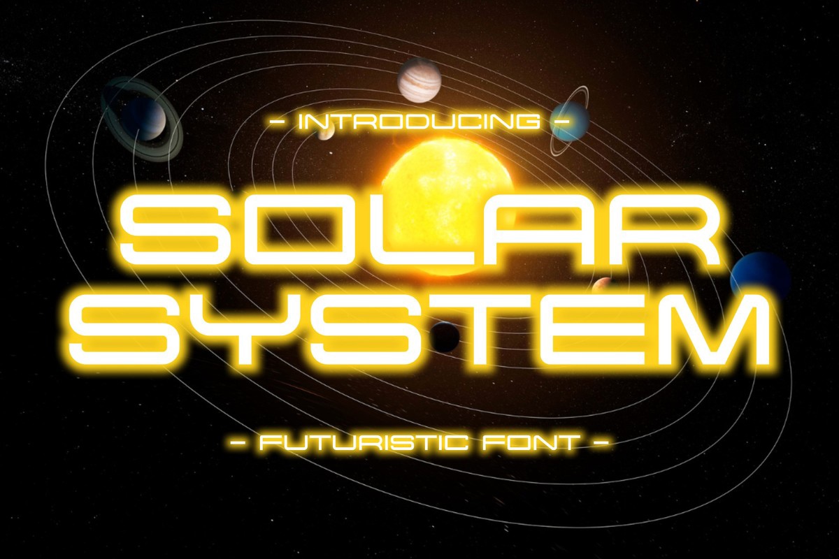 Пример шрифта Solar System