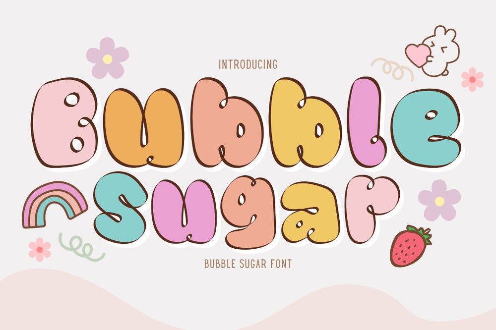 Пример шрифта Bubble Sugar Regular