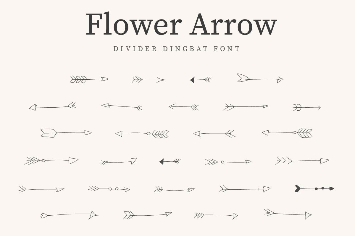 Пример шрифта Flower Arrow