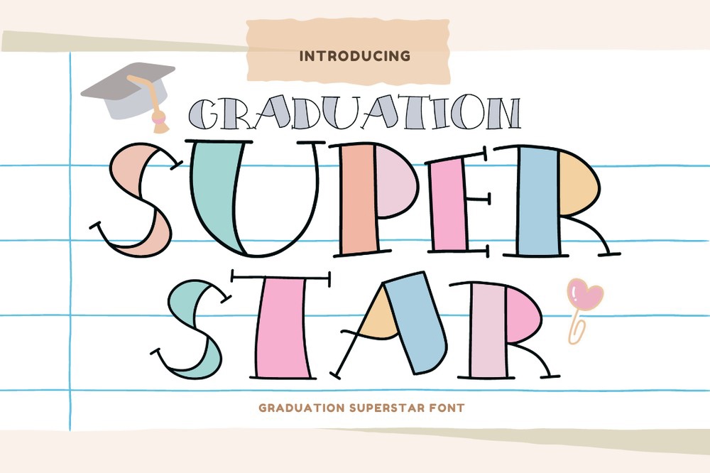 Пример шрифта Graduation Superstar