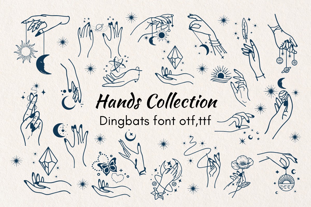 Пример шрифта Hands Collection Regular