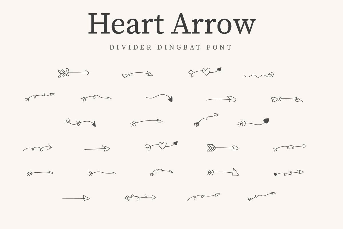 Пример шрифта Heart Arrow Regular