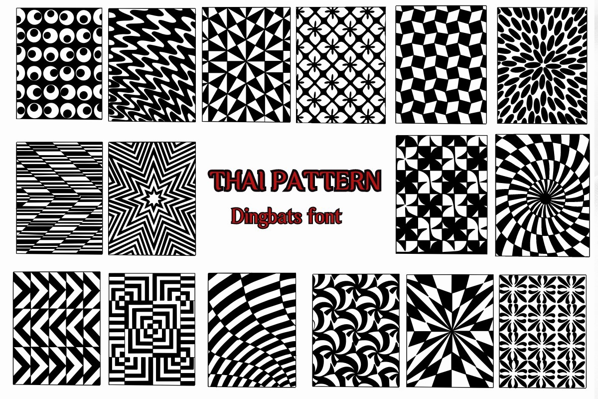 Пример шрифта Thai Pattern Regular