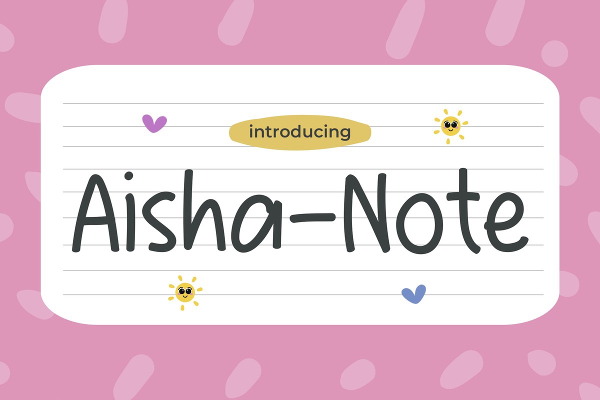 Пример шрифта Aisha Note Regular